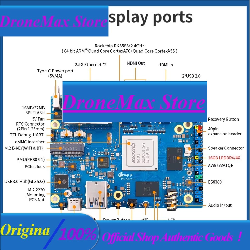 DroMaRockchip Single Board RK3 - огляд і ціна Orange Pi 5 Plus 32Gb